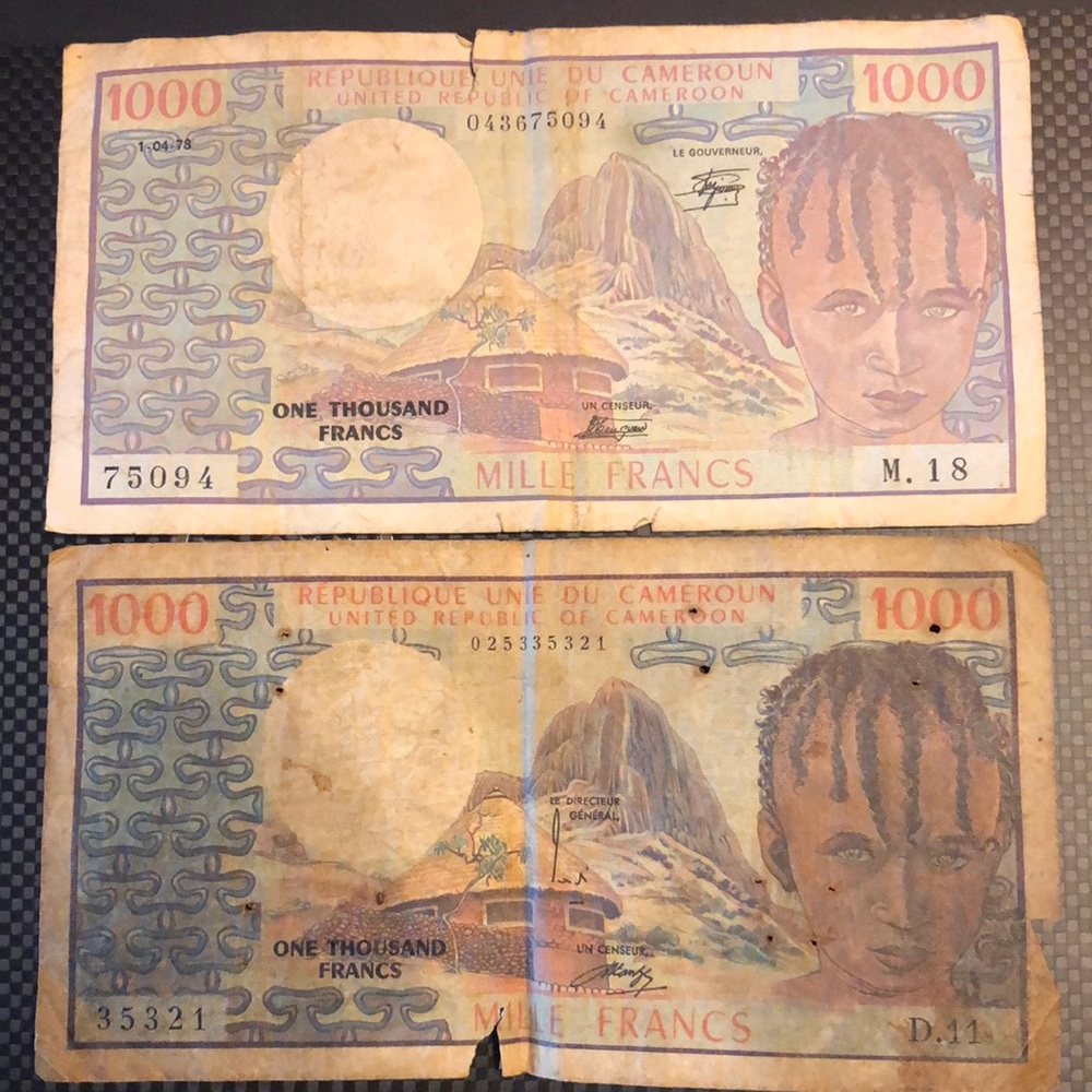 2 Banknotes - Republique Unie du Cameroun